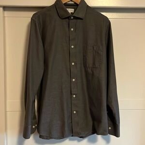 Grey long sleeve button down shirt 100% cotton